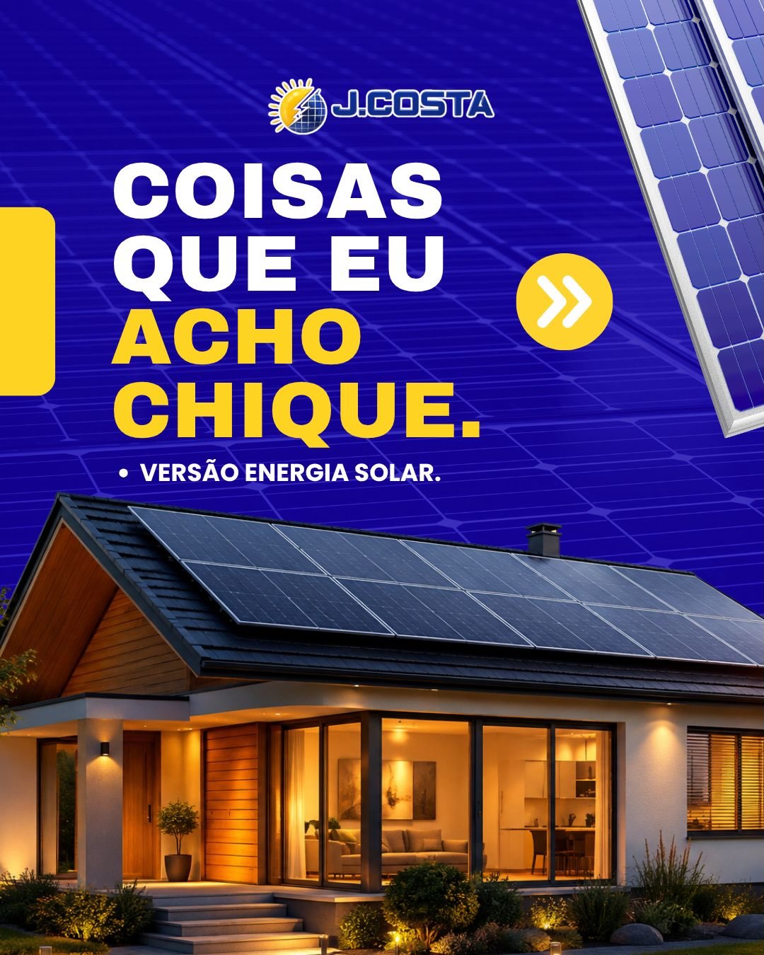 Painéis solares fotovoltaicos instalados pela JCosta Energia Solar