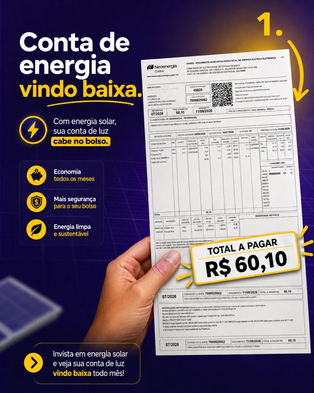 Imagem ilustrativa de projeto solar